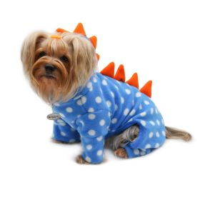 Polka Dots DINO Fleece Hooded Bodysuit/Pajamas - XL