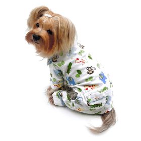 Zoo Animals Flannel Pajamas with 2 Pockets - XS