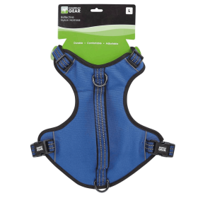 Guardian Gear Reflective Nylon Dog Harness - Large Blue for Comfortable Secure Handling