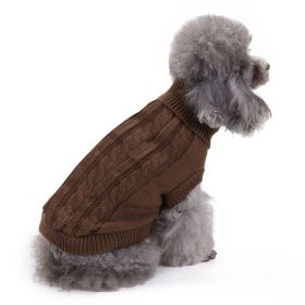 Dog Sweater Warm Pet Sweater Dog Sweaters for Small Dogs Medium Dogs Large Dogs Cute Knitted Classic Clothes Coat for Dog Puppy (Color: BROWN, size: medium)